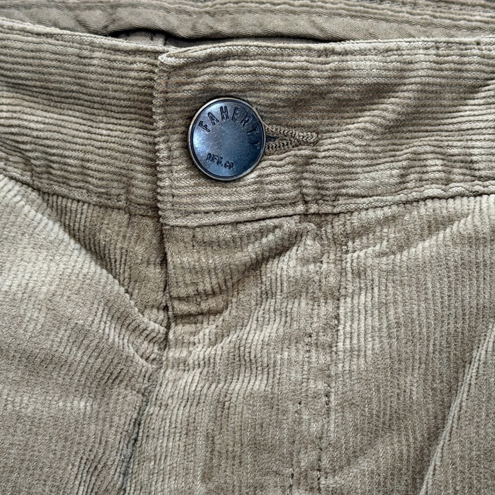 Faherty Men’s 35x24 Stretch Terry Corduroy 5-Pocket Pant Mountain Forest Green - Picture 5 of 9